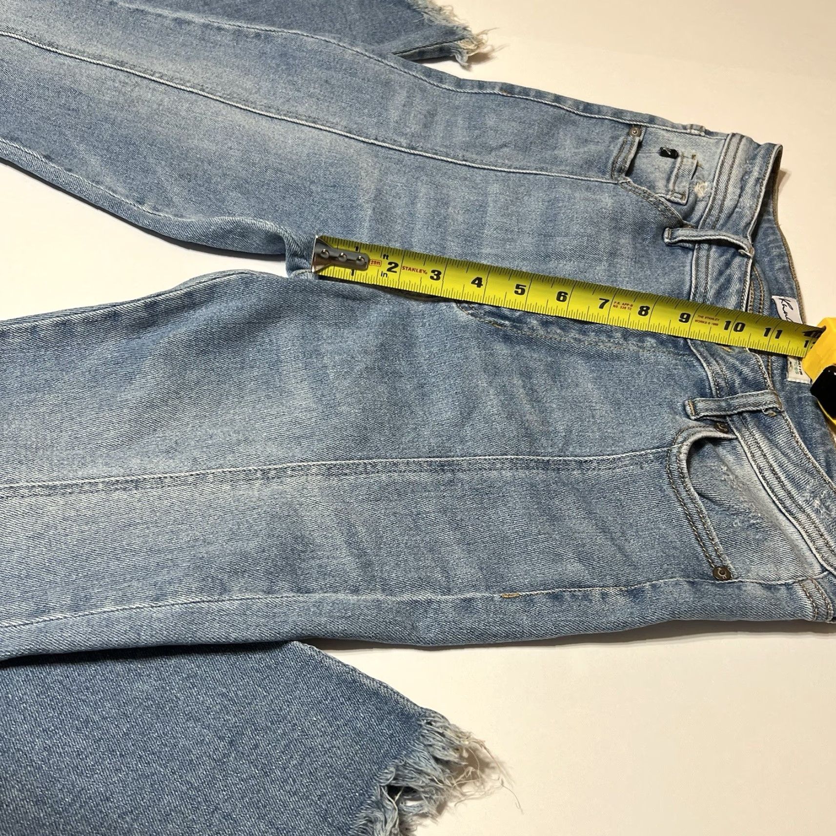 Vintage KanCan Jeans Front Seam High Rise Raw Hem Flare Jeans Women’s 28x31 Blue Size 28" / US 6 / IT 42 - 4 Thumbnail