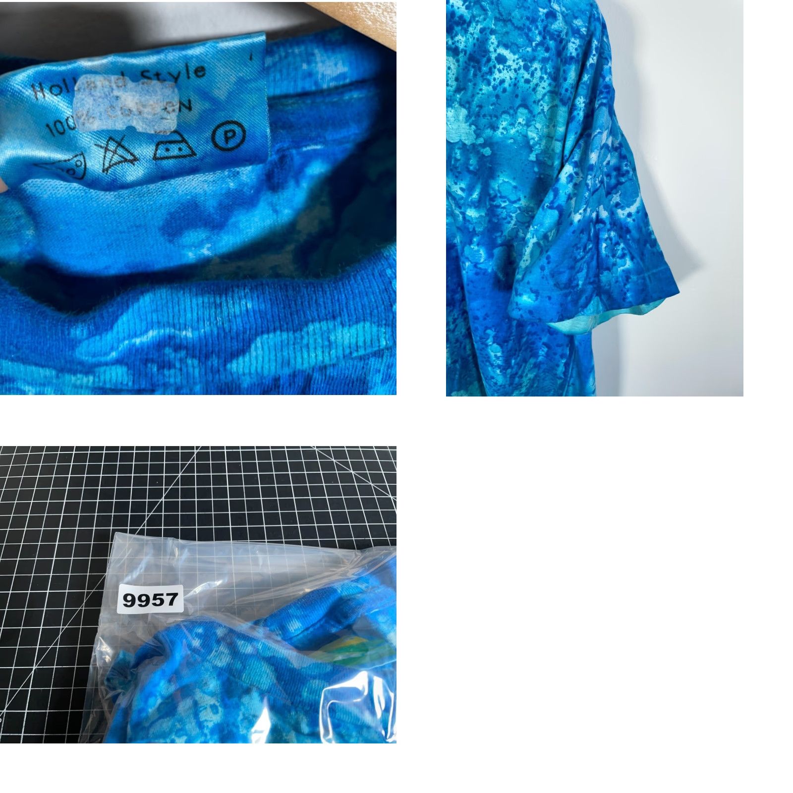 Vintage VINTAGE Bright Light T-Shirt Shirt Adult L Blue Tie Dye Geometric 90s Hippie Music Retro Short Sleeve Crew Neck 100% Cotton Single Stitch Mens Boys Size US L / EU 52-54 / 3 - 8 Thumbnail