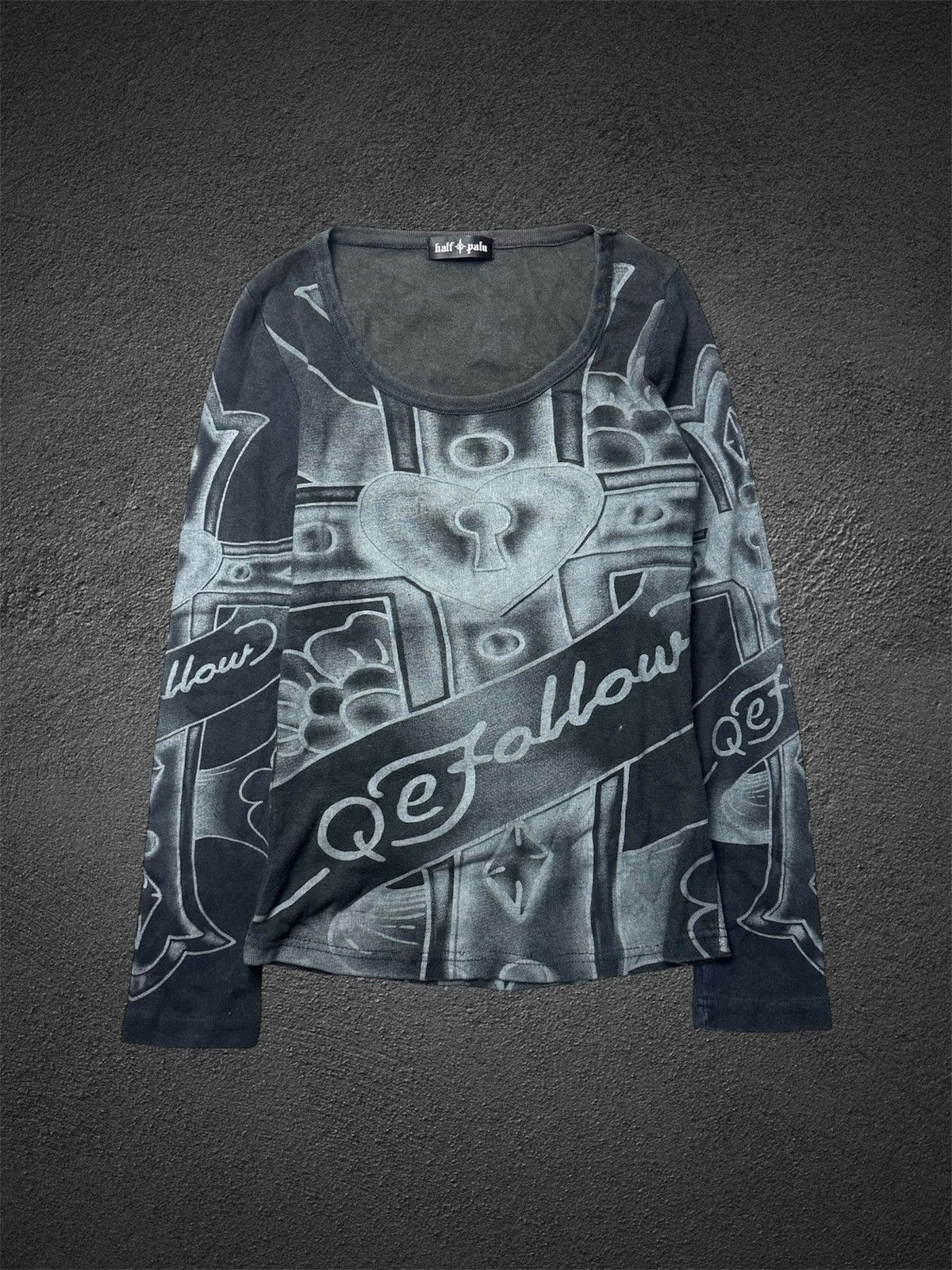 If Six Was Nine Japanese Crosses Tattos Mesh Long Sleeve Gothic Size US S / EU 44-46 / 1 - 1 Thumbnail