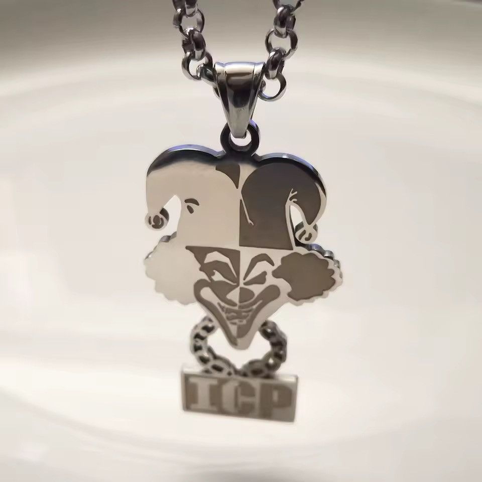 Jewelry Punk Gothic Stainless Steel Clown Pendant Necklace Chain Size ONE SIZE - 6 Thumbnail
