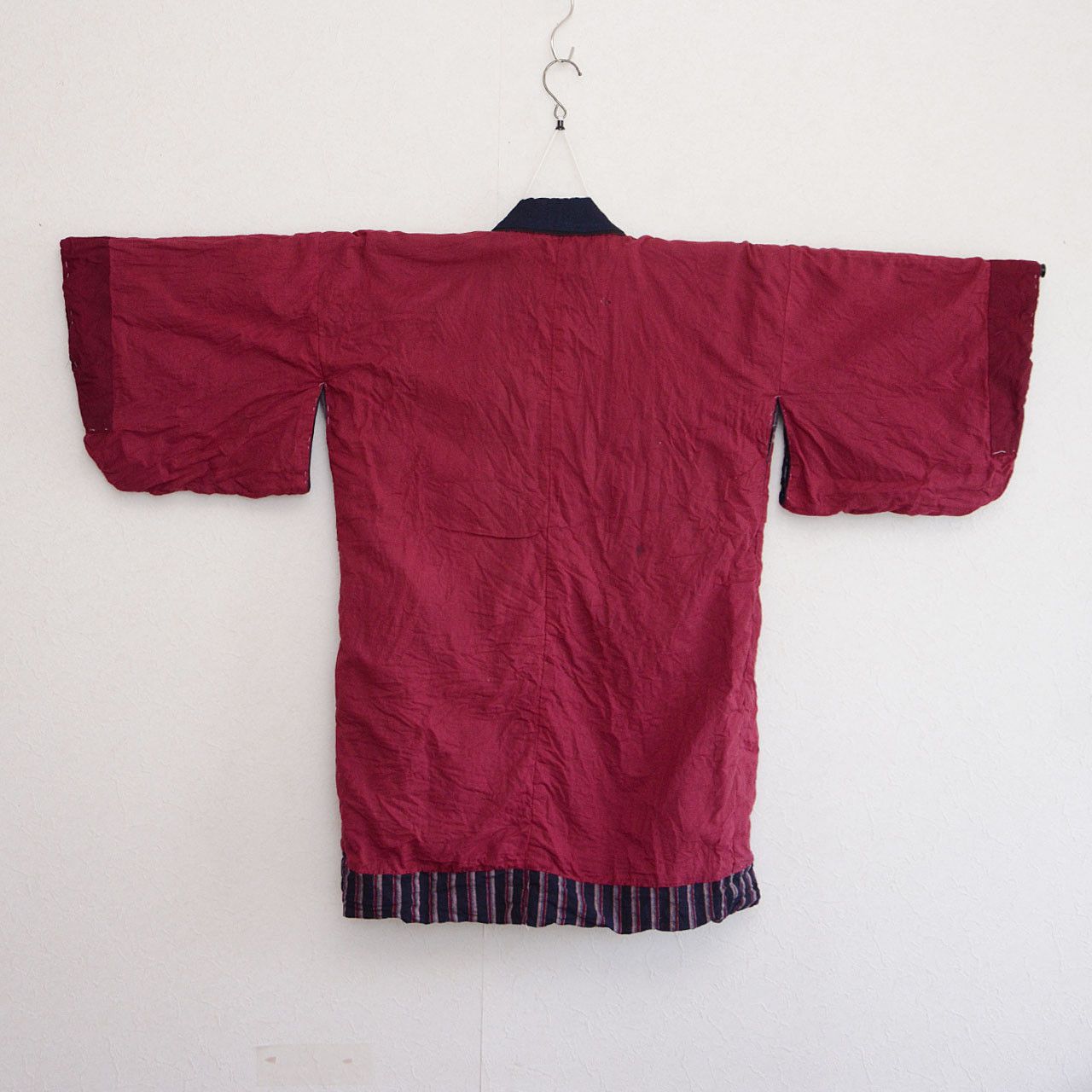 Other Vintage Japanese Noragi Jacket Indigo Collar Maroon Cotton Size US M / EU 48-50 / 2 - 5 Thumbnail