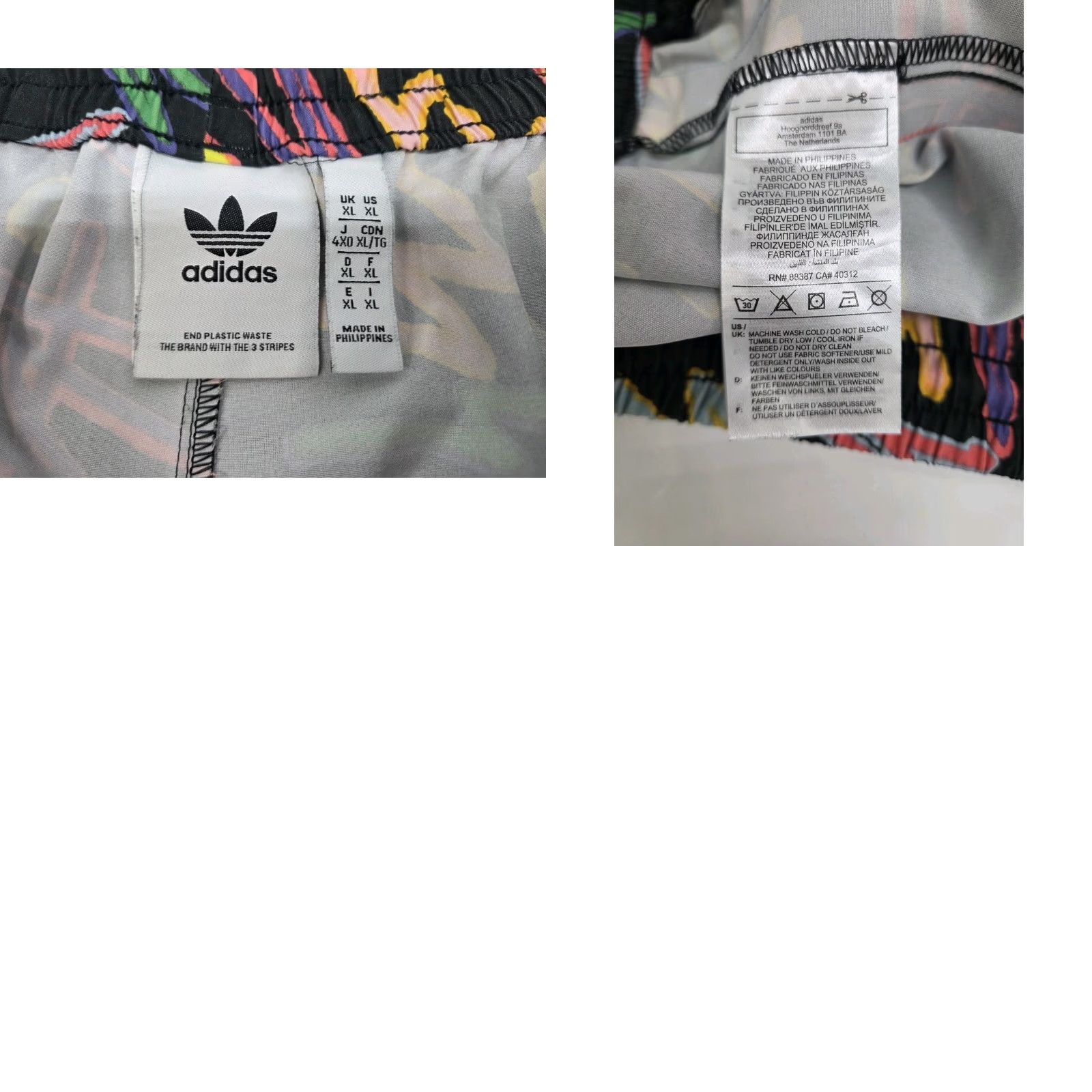 Adidas Adidas Mens Athletic Shorts Zippered Pocket Drawstring Embroidered Logo 36 Multicolor XL Sports Gym Training CrossFit Size US 36 / EU 52 - 8 Thumbnail