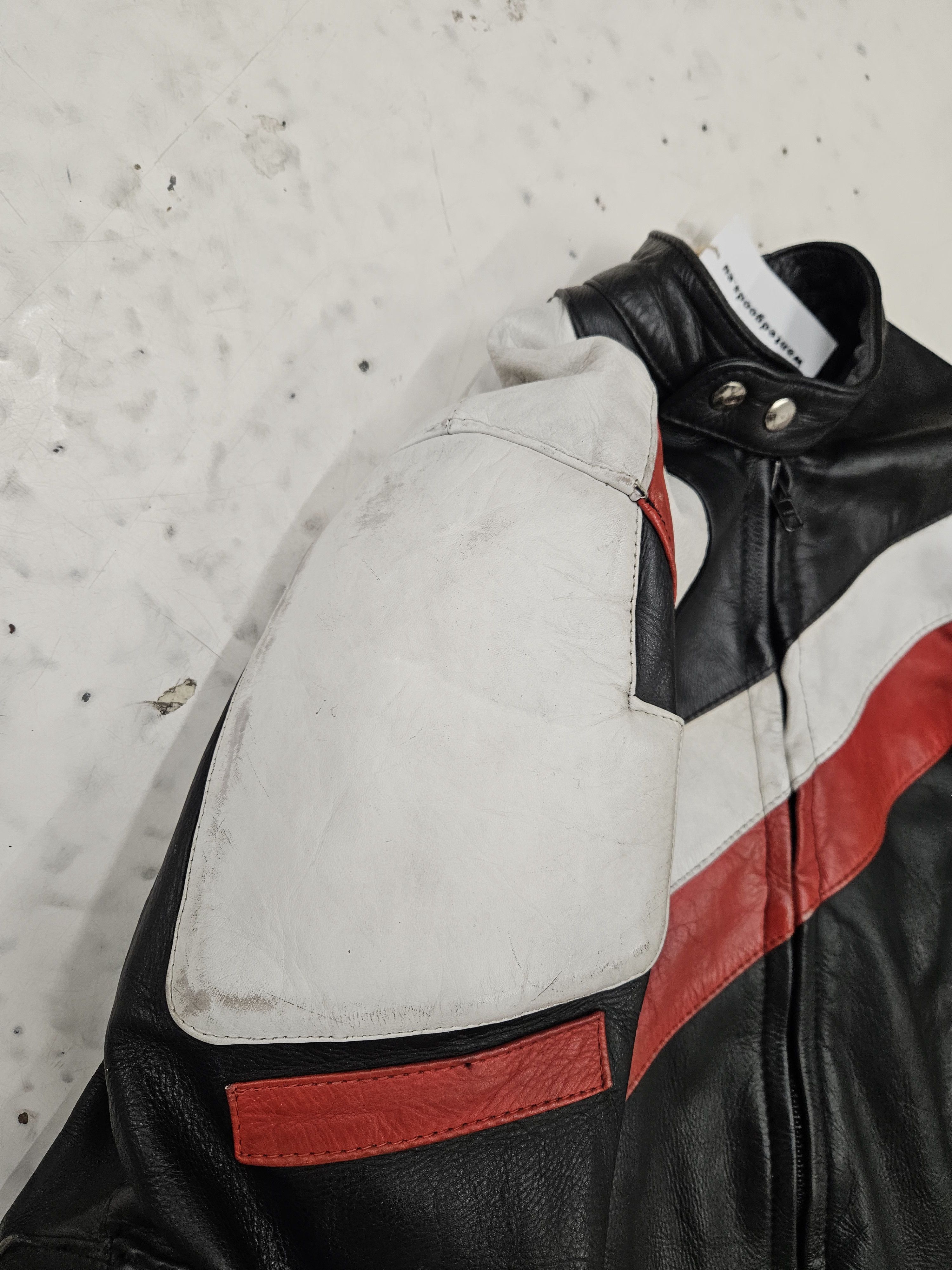 Genuine Leather × Vintage Vintage distressed biker racing leather jacket Size US S / EU 44-46 / 1 - 5 Thumbnail