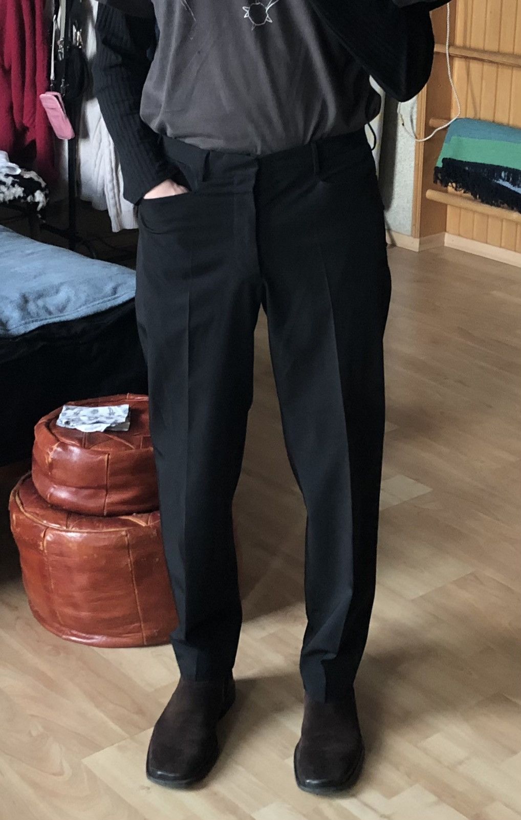 Prada 🧿stretch polyester scorched casual pants/trousers black Size US 34 / EU 50 - 7 Thumbnail
