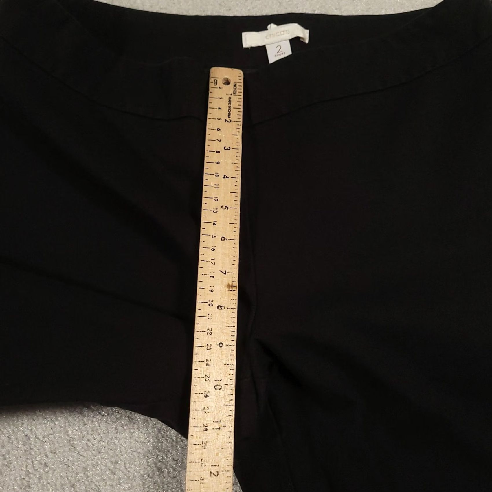 Vintage Chico's Pants Womens 2 Short Black Stretch Side Zip Career Trousers Cotton Blend Size 26" / US 2 / IT 38 - 5 Thumbnail