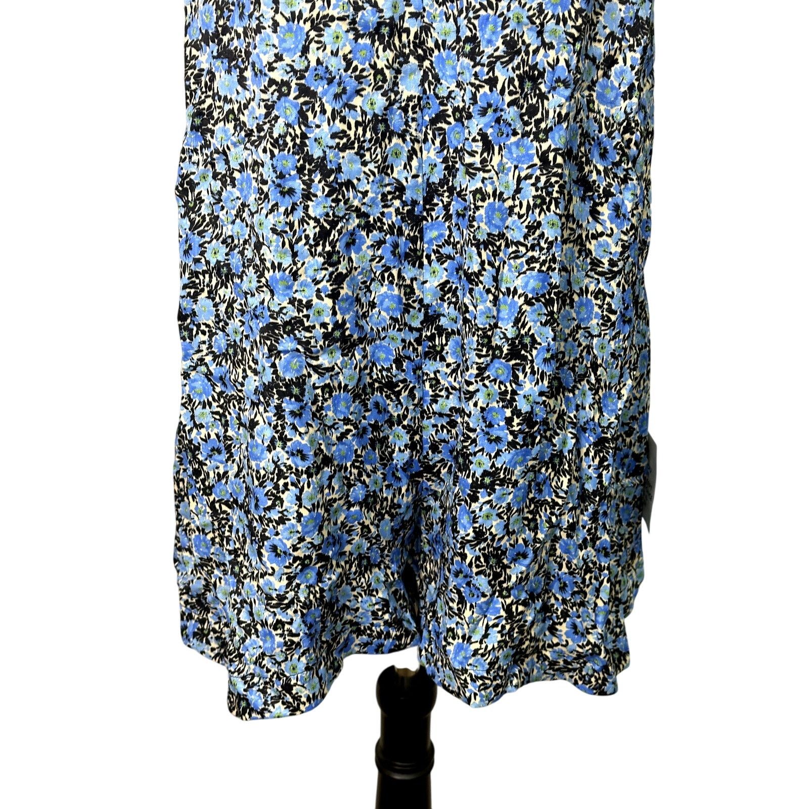 Topshop Topshop Romper Floral Satin Adjustable Straps Blue W 4 NWT Size 27" / US 4 / IT 40 - 4 Thumbnail