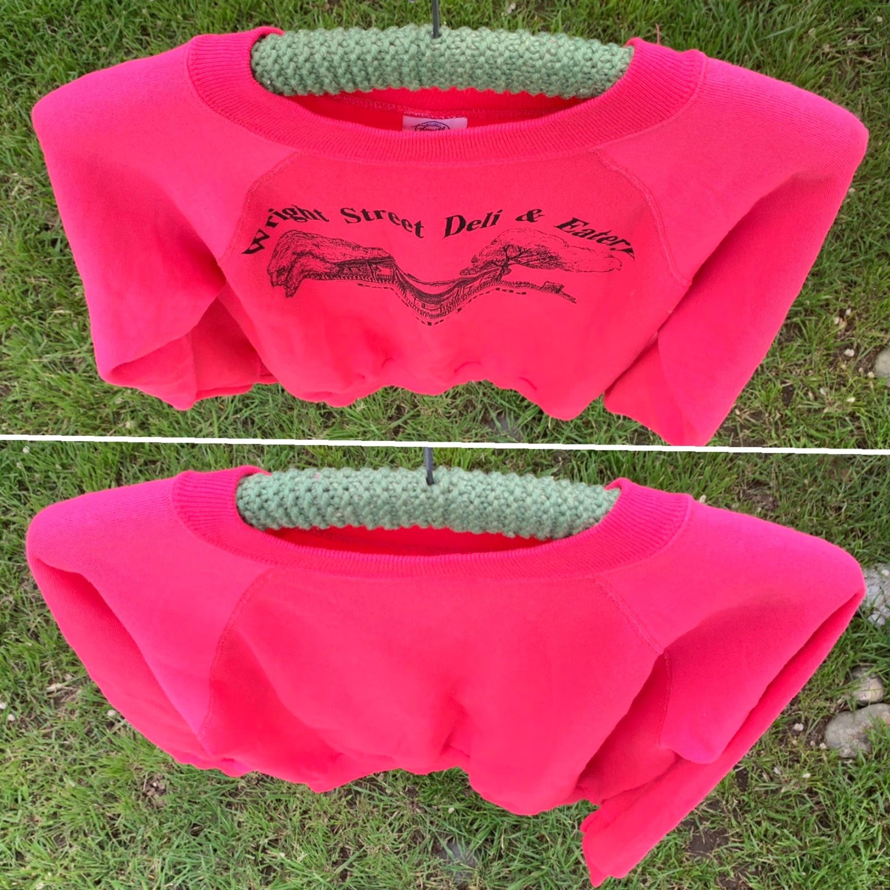 Vintage VINTAGE Wright Street Deli & Eatery Pensacola Florida Raglan Sweatshirt L Pink 80s Mens Size US L / EU 52-54 / 3 - 6 Thumbnail
