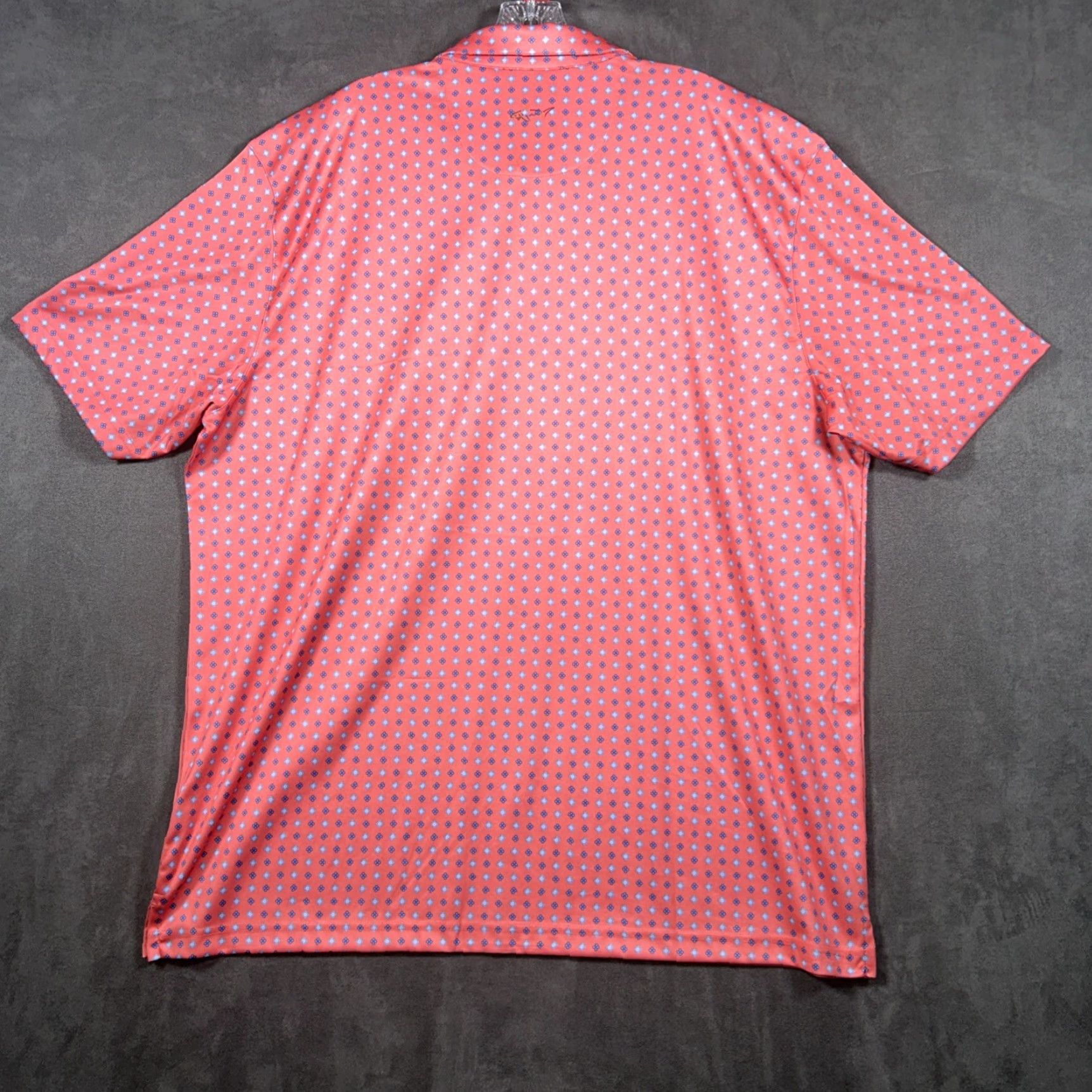 Vintage Greg Norman Mens XXL Golf Polo Salmon Floral Pattern Performance Stretch PlayDry Size US XXL / EU 58 / 5 - 6 Thumbnail