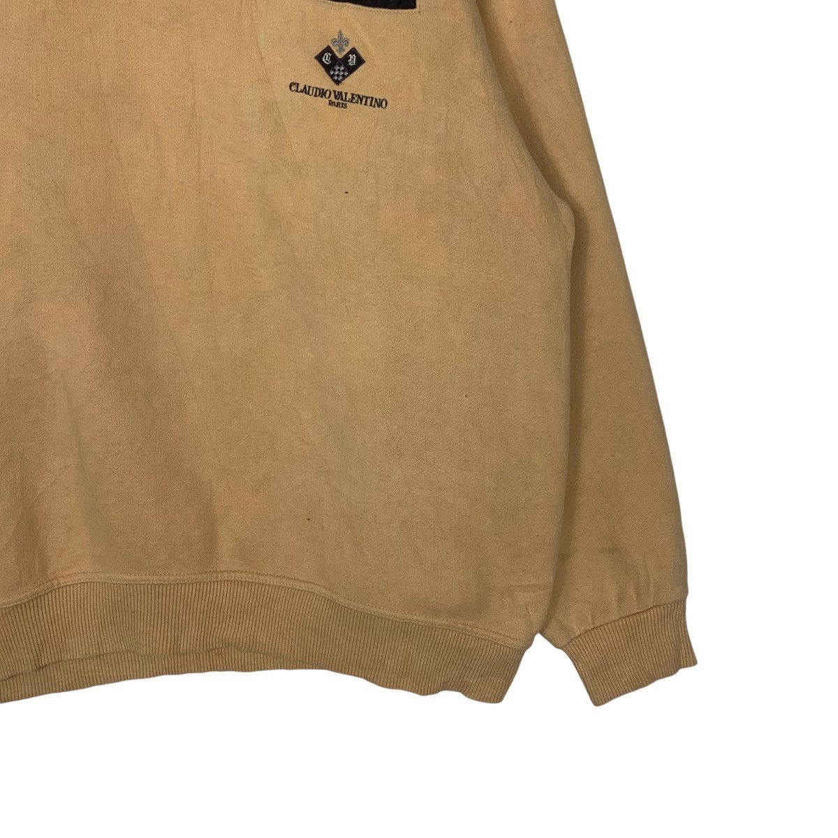 Japanese Brand CLAUDIO VALENTINO Single Pocket Yellow Sweatshirt #1530-C69 Size US L / EU 52-54 / 3 - 4 Thumbnail