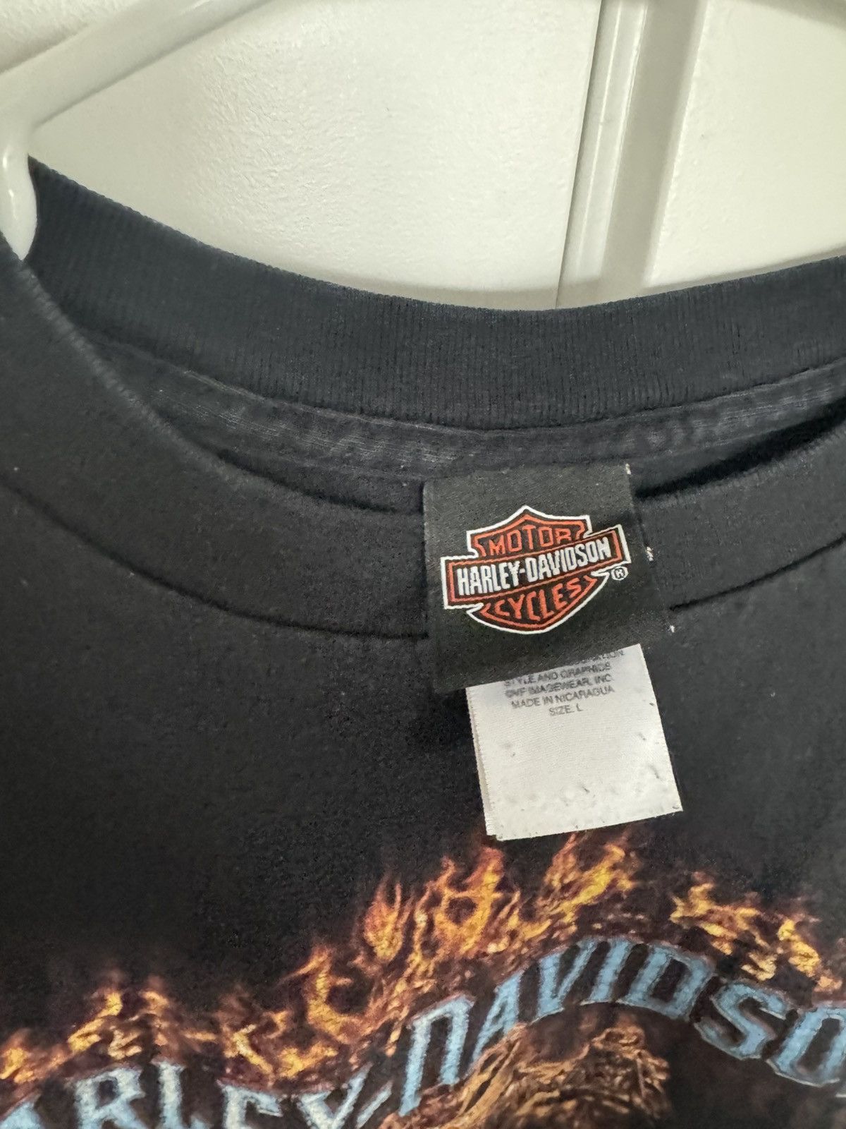 Harley Davidson Vintage 2007 Harley Davidson Dubai Motorcycle Shirt Flames Size US L / EU 52-54 / 3 - 4 Thumbnail