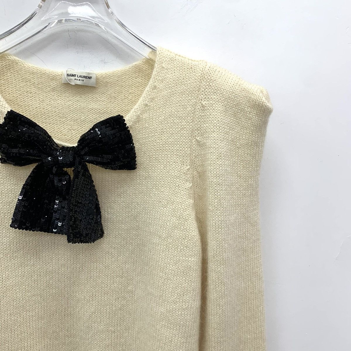 Yves Saint Laurent Yves Saint Laurent Bow Wool Long Sleeve Knit Sweater K26WX Size S / US 4 / IT 40 - 3 Thumbnail