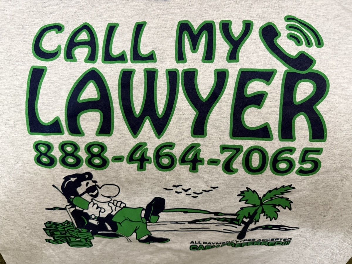 Market Market Studios “Call My Lawyer” grey tee, XL, t-shirt Size US XL / EU 56 / 4 - 2 Thumbnail