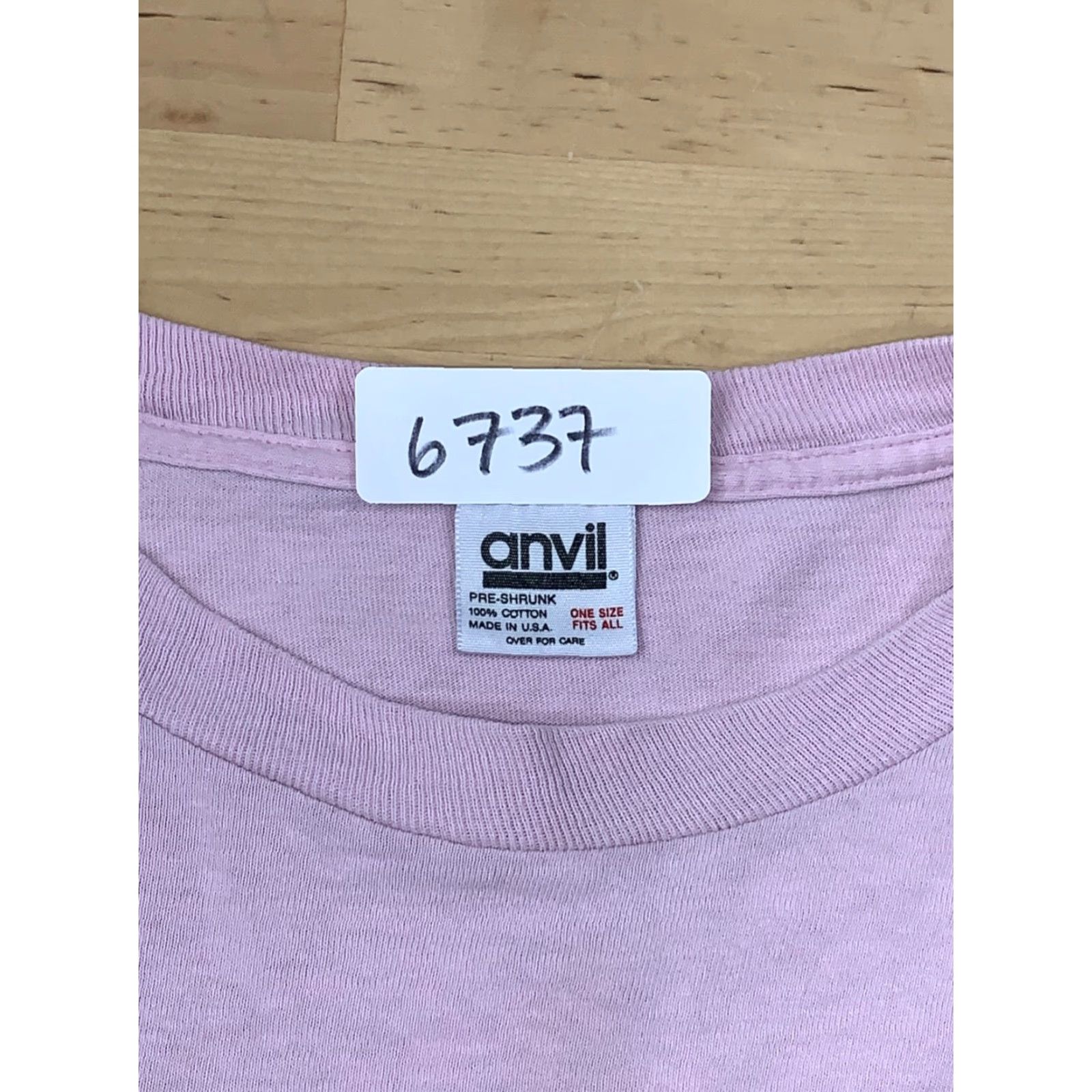 Anvil VINTAGE Hawaii Beach Club Pink Crop Top One Size Baggy Loose USA #6737 Nike Shirt Size ONE SIZE - 4 Thumbnail