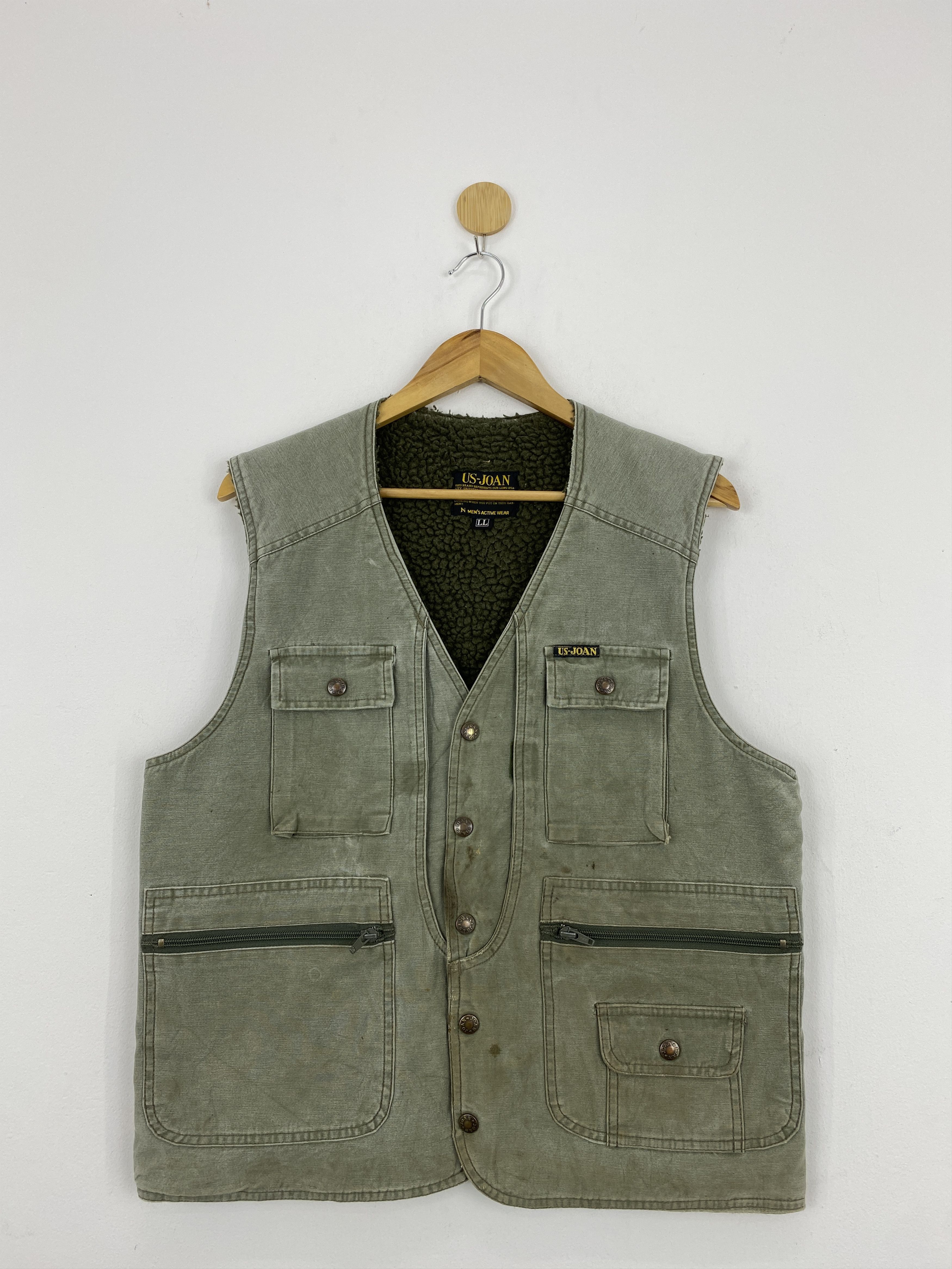 Japanese Brand Vintage US Joan Multi Pocket Sherpa Vest J1759 Size US XL / EU 56 / 4 - 1 Thumbnail