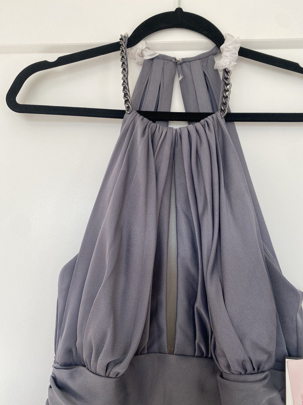 Designer Galina Signature bridesmaid Chain Halter Satin Sheath Dres Size M / US 6-8 / IT 42-44 - 7 Thumbnail