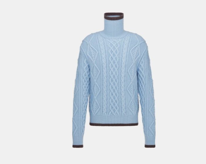 Dior o1w1db11224 Wool Cashmere Knit Sweater in Blue Size US S / EU 44-46 / 1 - 1 Thumbnail