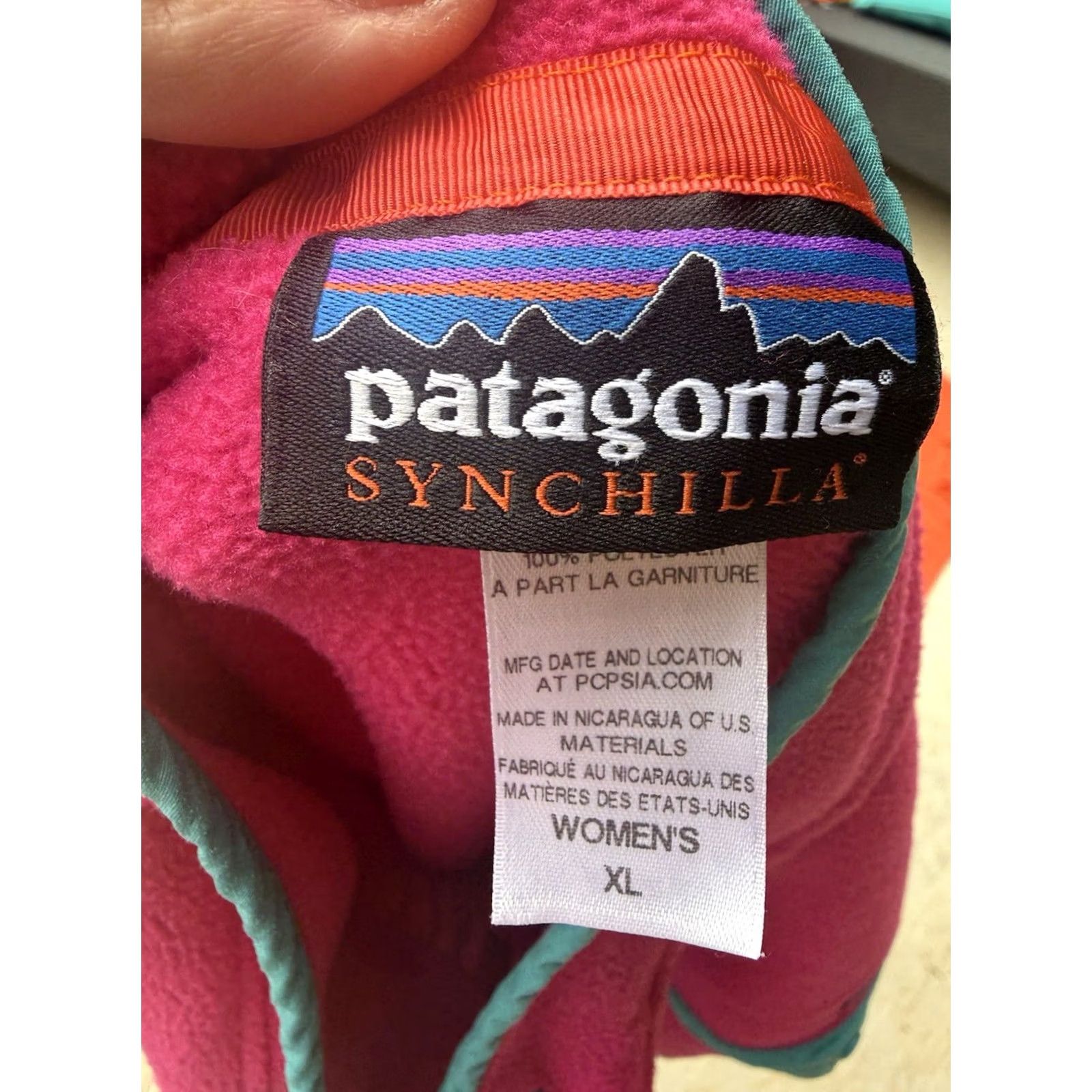 Patagonia Patagonia Sweater XL Womens Pink Teal Synchilla Snap-T Fleece Pullover, Regular, Long Sleeve, Collared, Pockets, Winter, Outdoor Size XL / US 12-14 / IT 48-50 - 6 Thumbnail
