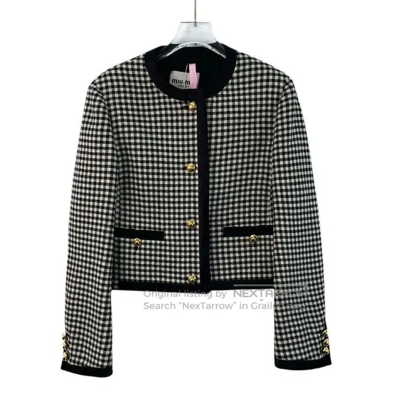 Miu Miu Miu Miu Checkered Wool Women's Jacket . Size XS / US 0-2 / IT 36-38 - 1 Thumbnail