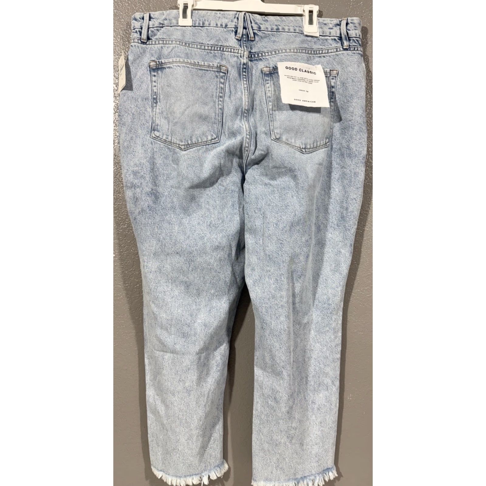 Good American Good American Jeans Womens 16 Light Blue Distressed Raw Hem Ankle Jeans Distressed Raw Hem 16 Blue Womens Jeans Size 38" / US 16 / IT 52 - 6 Thumbnail