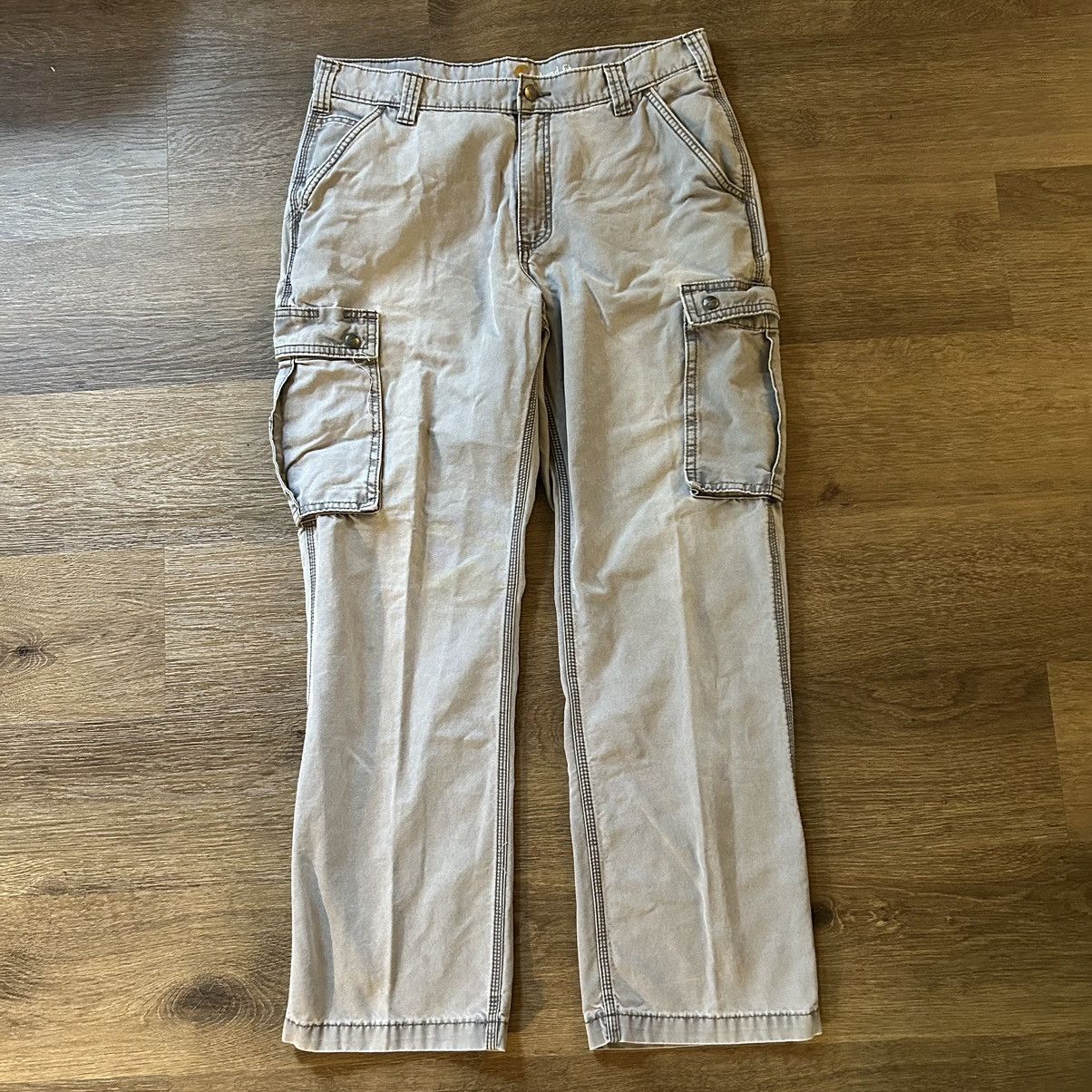 Carhartt Grey Worn Carhartt Cargo Pants Size US 36 / EU 52 - 1 Thumbnail
