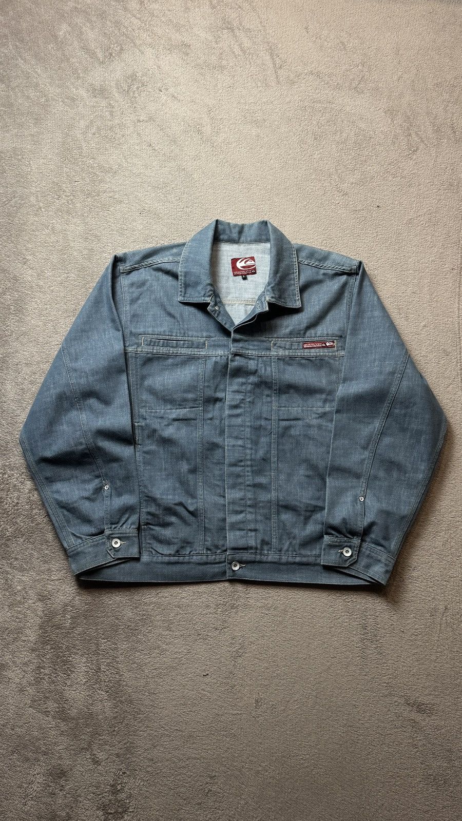 Japanese Brand Quiksilver Vintage Faded Baggy Jeans Jacket ysl stussy nike Size US L / EU 52-54 / 3 - 1 Thumbnail