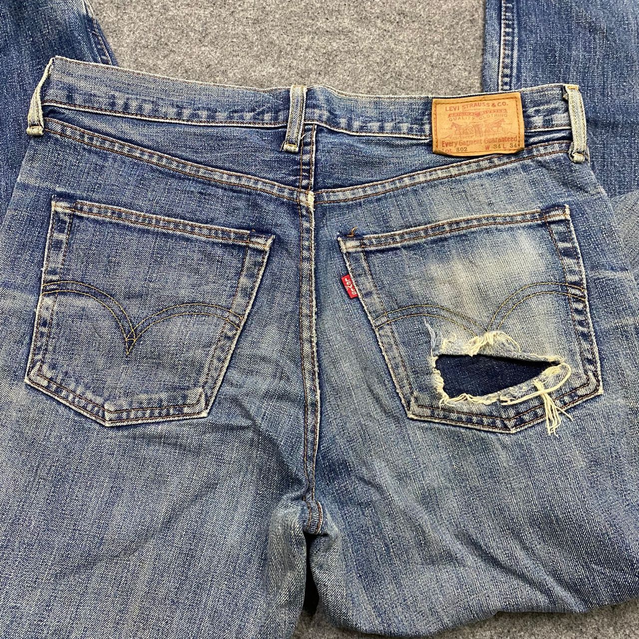 Levi's Vintage 90s Levis 502 Distressed denim Kurt Cobain Style Size US 32 / EU 48 - 14 Thumbnail