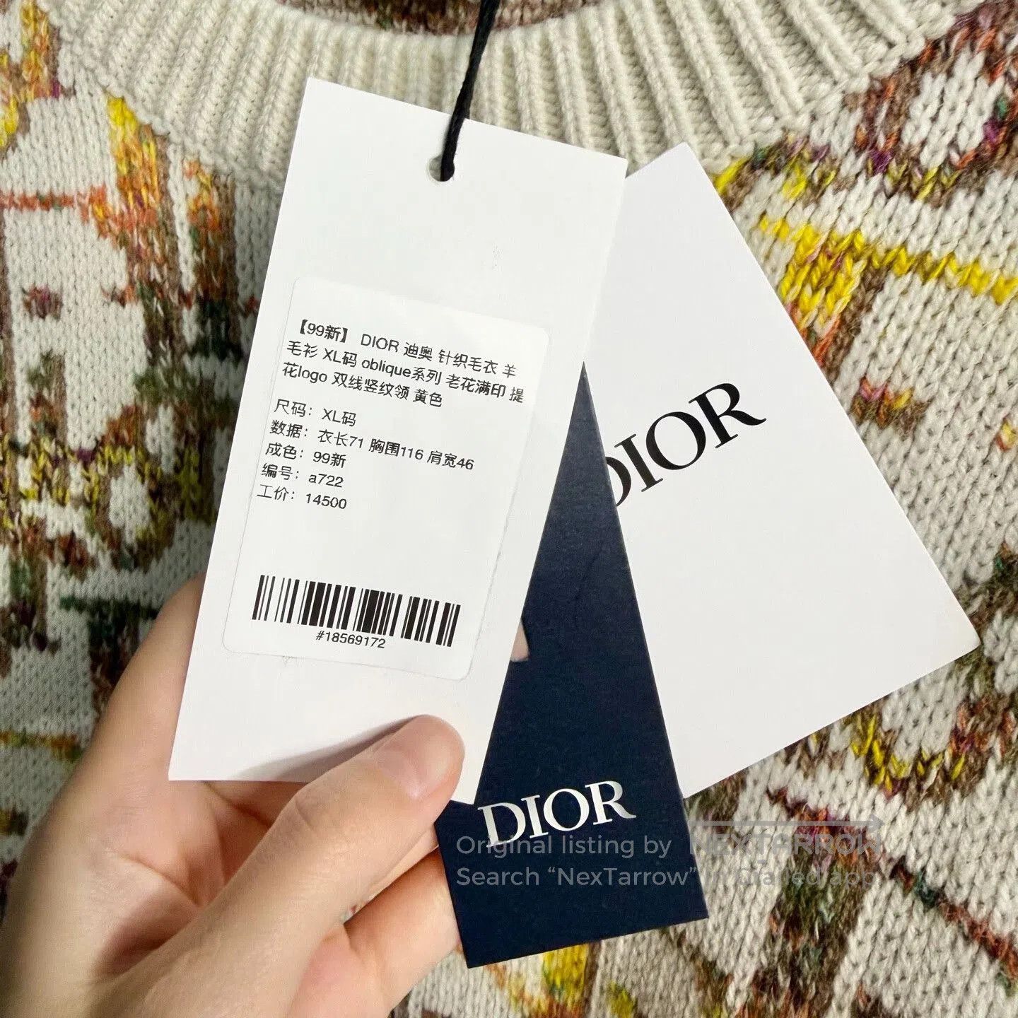 Dior dior yellow knitted logo sweater xl. Size US XL / EU 56 / 4 - 5 Thumbnail