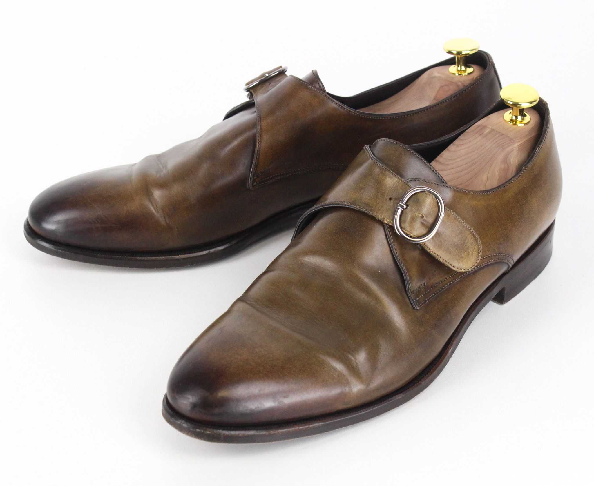 Suitsupply EU43 Brown Leather Buckled Low-Top 72424 Size US 10 / EU 43 - 5 Thumbnail