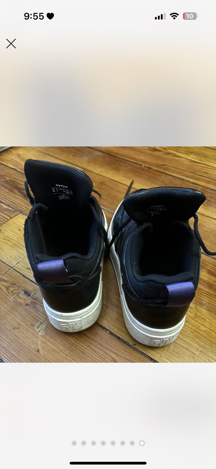 Eytys Eytys Black Leather Chunky Sneakers with White platform Size US 7.5 / IT 37.5 - 7 Thumbnail