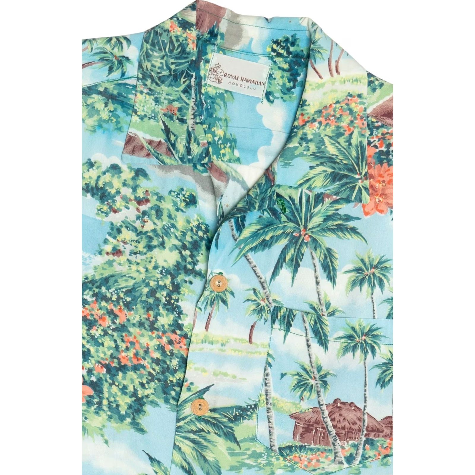 Vintage VINTAGE Royal Hawaiian Hawaiian Shirt Mens L Blue 1950s Decade Size US L / EU 52-54 / 3 - 2 Thumbnail