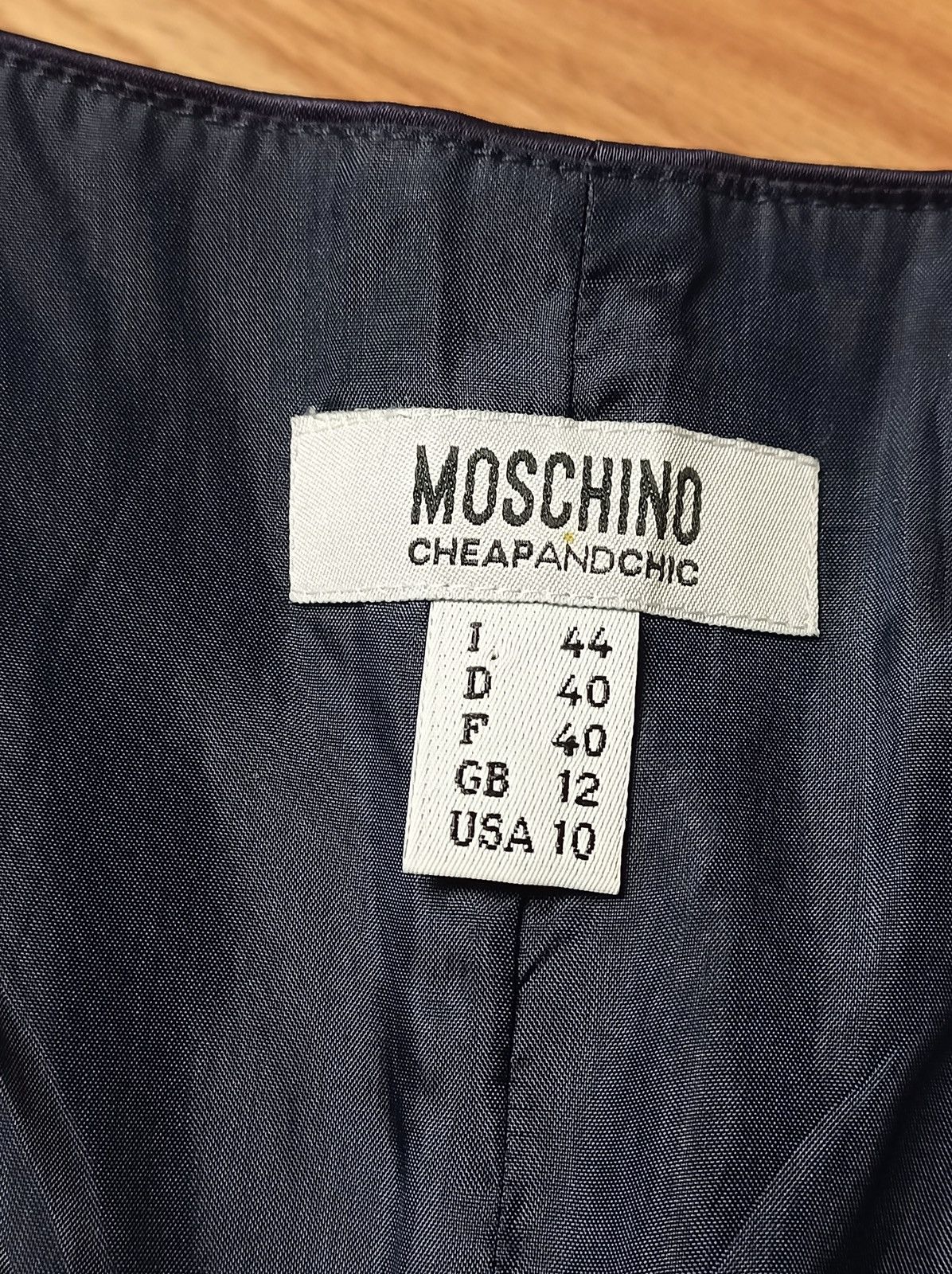 Moschino MOSCHINO Satin Dark Blue Bustier Dress EU 40 US 10 Size L / US 10 / IT 46 - 6 Thumbnail