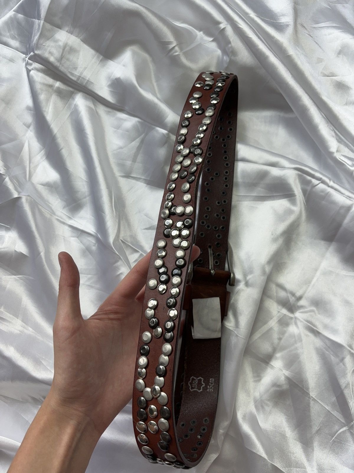 Vintage Real Leather Vintage Grunge Punk Men’s Belt Size ONE SIZE - 5 Thumbnail
