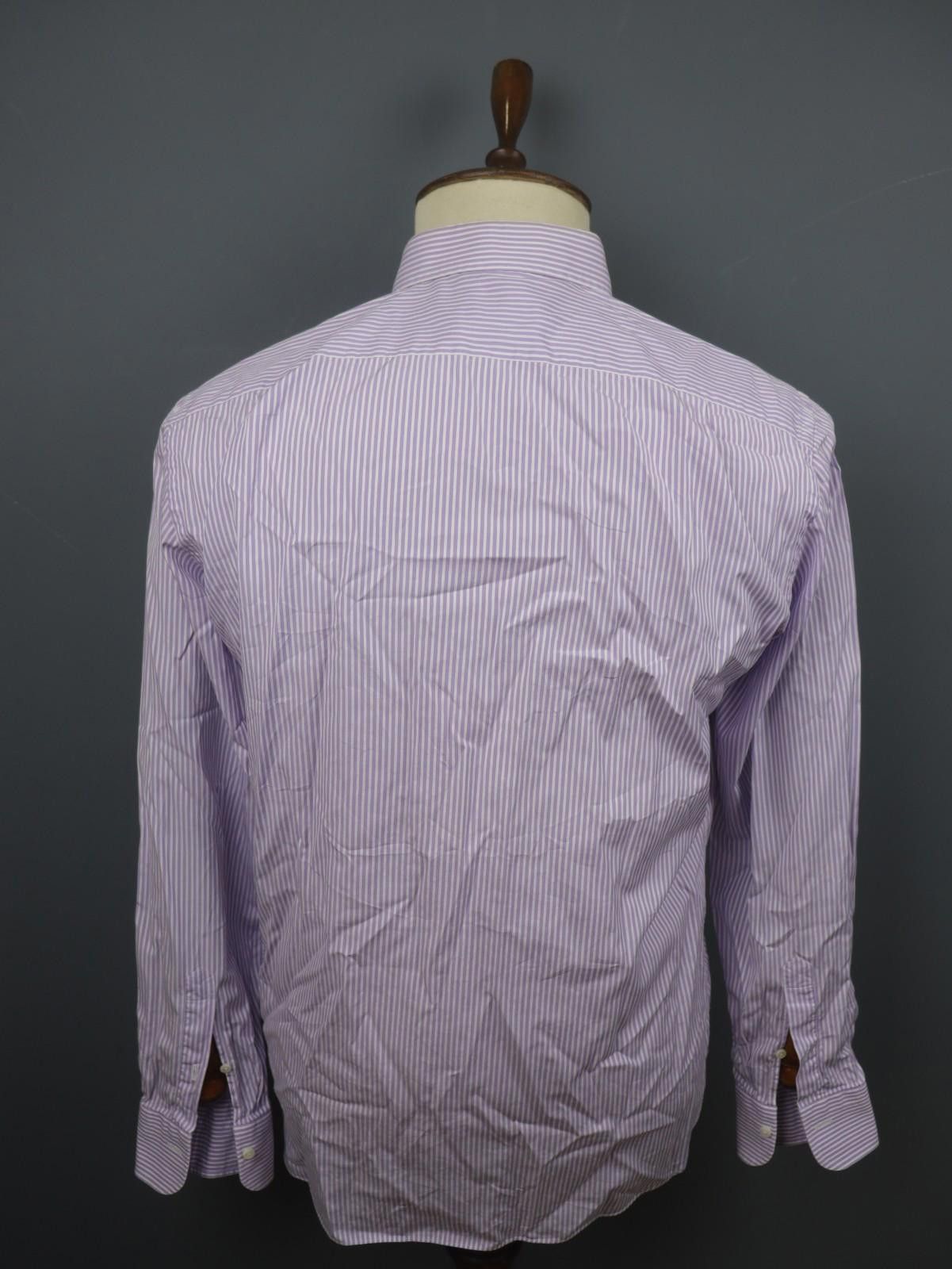 Ermenegildo Zegna Ermenegildo Zegna Pink White Striped Dress Shirt Size 40 Size 38R - 7 Thumbnail