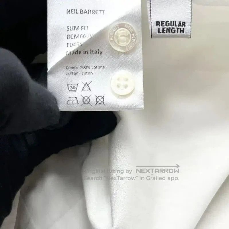 Neil Barrett Neil Barrett White Graphic Short Sleeve Shirt . Size US L / EU 52-54 / 3 - 6 Thumbnail