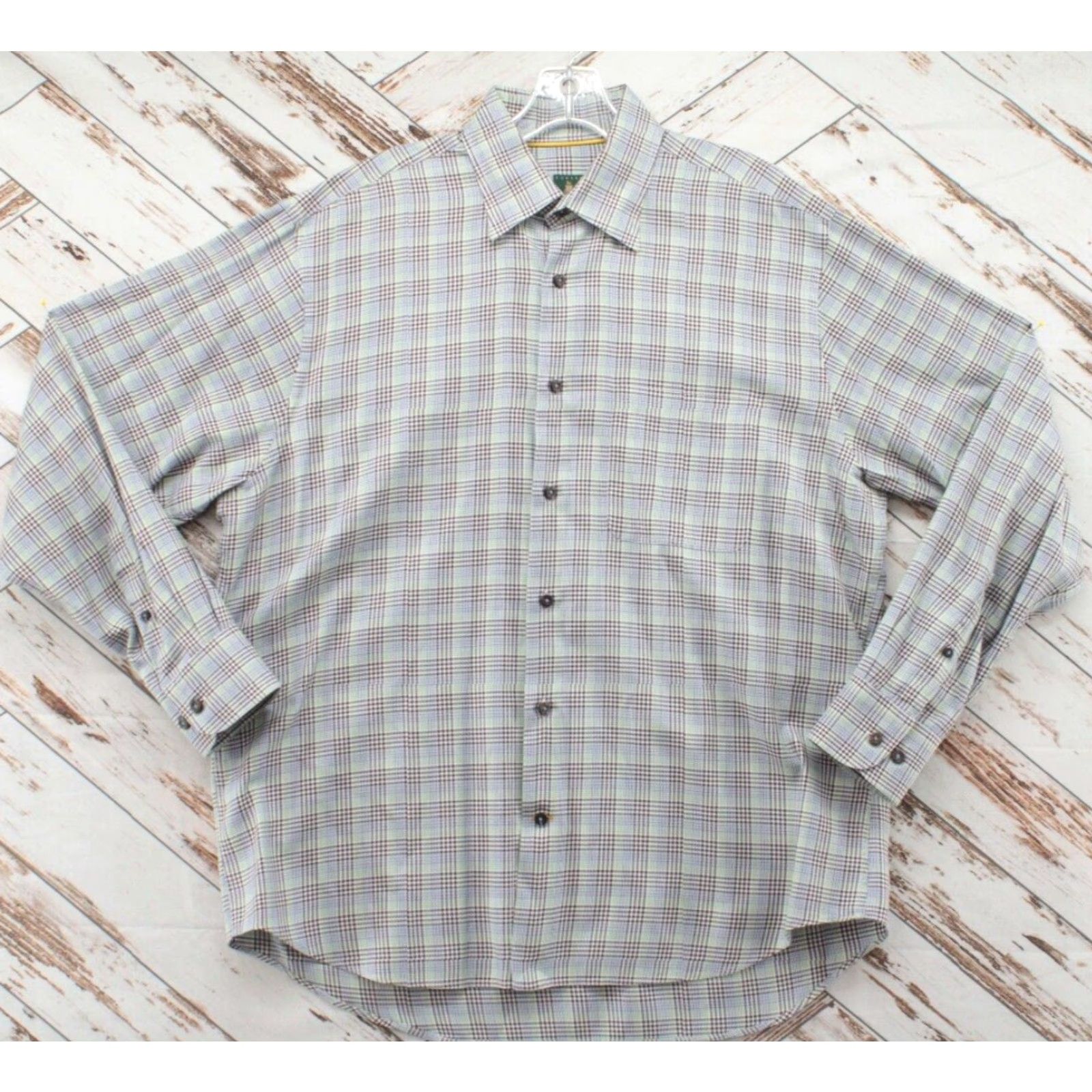 Robert Talbott Robert Talbott Shirt Mens Large Brown Houndstooth Plaid Long Sleeve Workwear Button-Up Casual Formal Business Mens Size US L / EU 52-54 / 3 - 2 Thumbnail