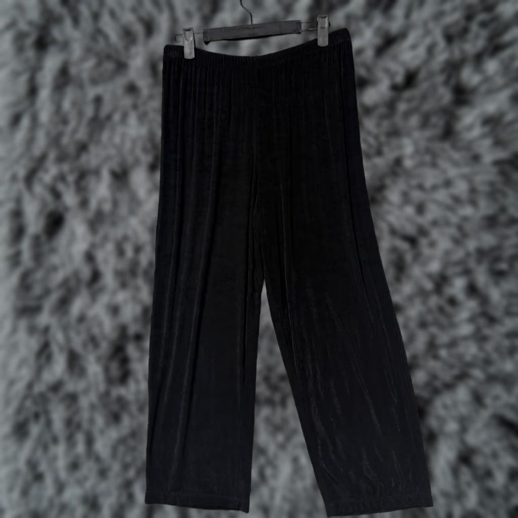 Vintage VINTAGE Citiknits Pants Womens XS Black Wide-Leg Knit Dress Pants Size 26" / US 2 / IT 38 - 1 Thumbnail