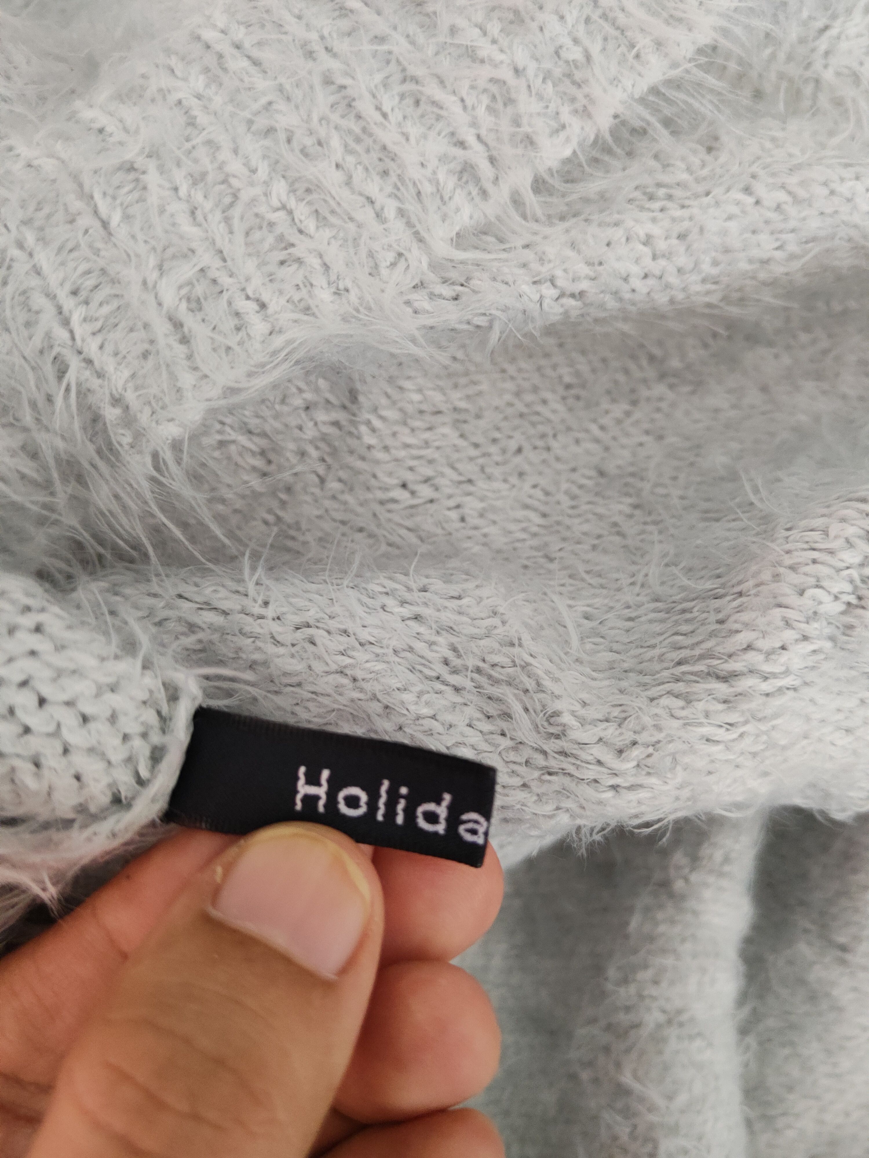 Japanese Brand × Vintage Holiday Holic Gray faded dirty Shaggy Fur Knitwear #S1965 Size M / US 6-8 / IT 42-44 - 13 Thumbnail