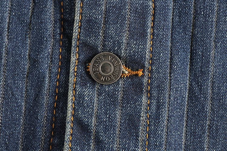 Japanese Brand × Other American Classic Striped Old Vintage Washed Denim Jacket Size US L / EU 52-54 / 3 - 5 Thumbnail