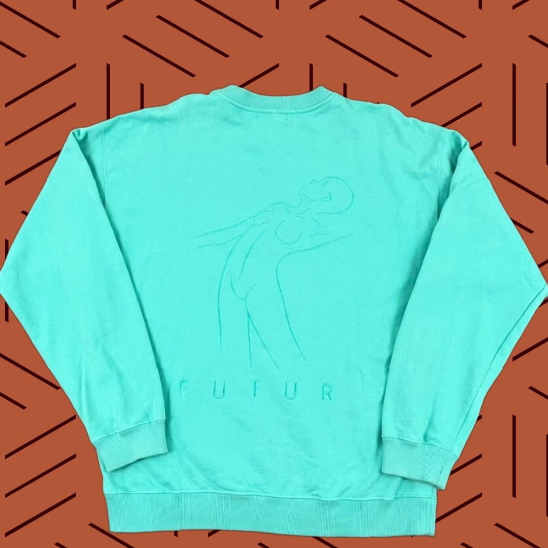 Vintage Futur Sweatshirt Adult Mens Large Mint Green Art Silhouette Crew Size US L / EU 52-54 / 3 - 1 Thumbnail