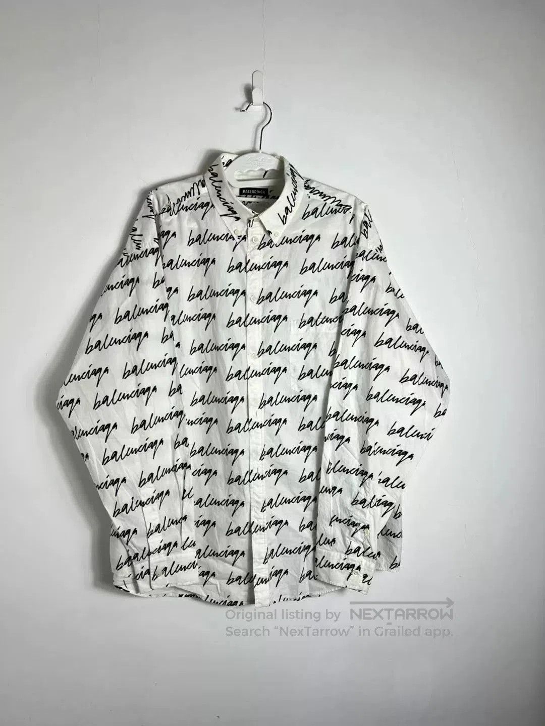Balenciaga Graffiti Logo Long Sleeve Shirt.