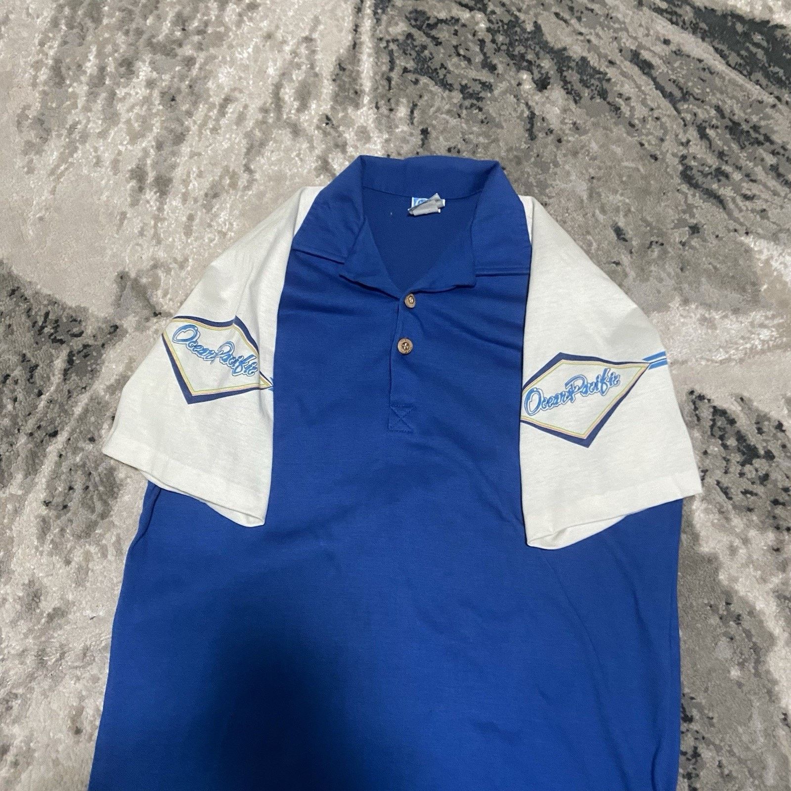 & Other Stories Ocean Pacific OP RARE VTG 70 80's Logo BLUE Polo SZ M Size US M / EU 48-50 / 2 - 6 Thumbnail