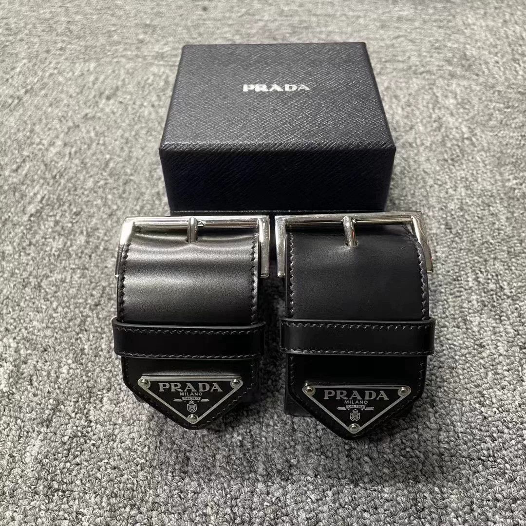 Prada Prada Black Triangle Logo Arm Cuffs Size ONE SIZE - 1 Thumbnail