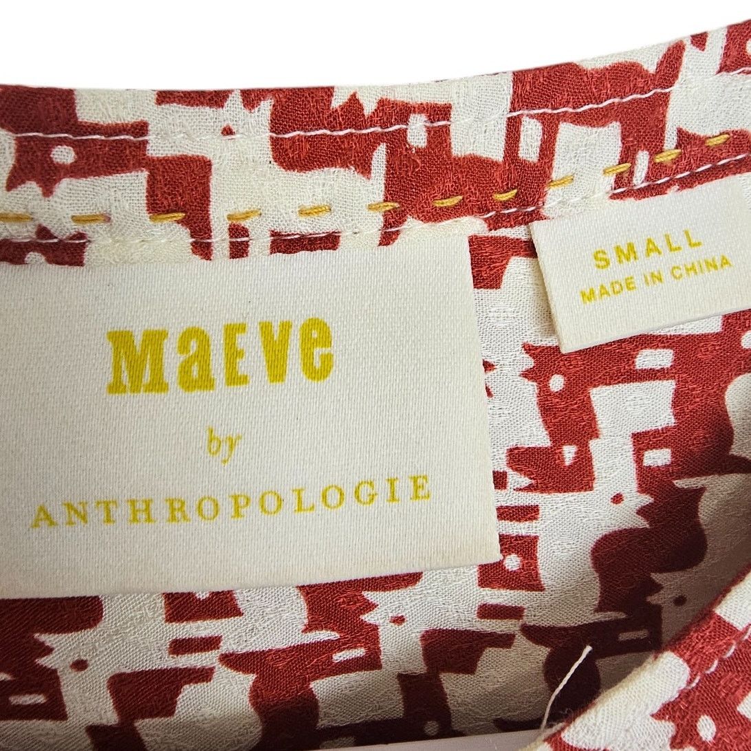 Anthropologie Maeve Anthropologie Avignon Scotty Dog Blouse Size S Office Size S / US 4 / IT 40 - 7 Thumbnail