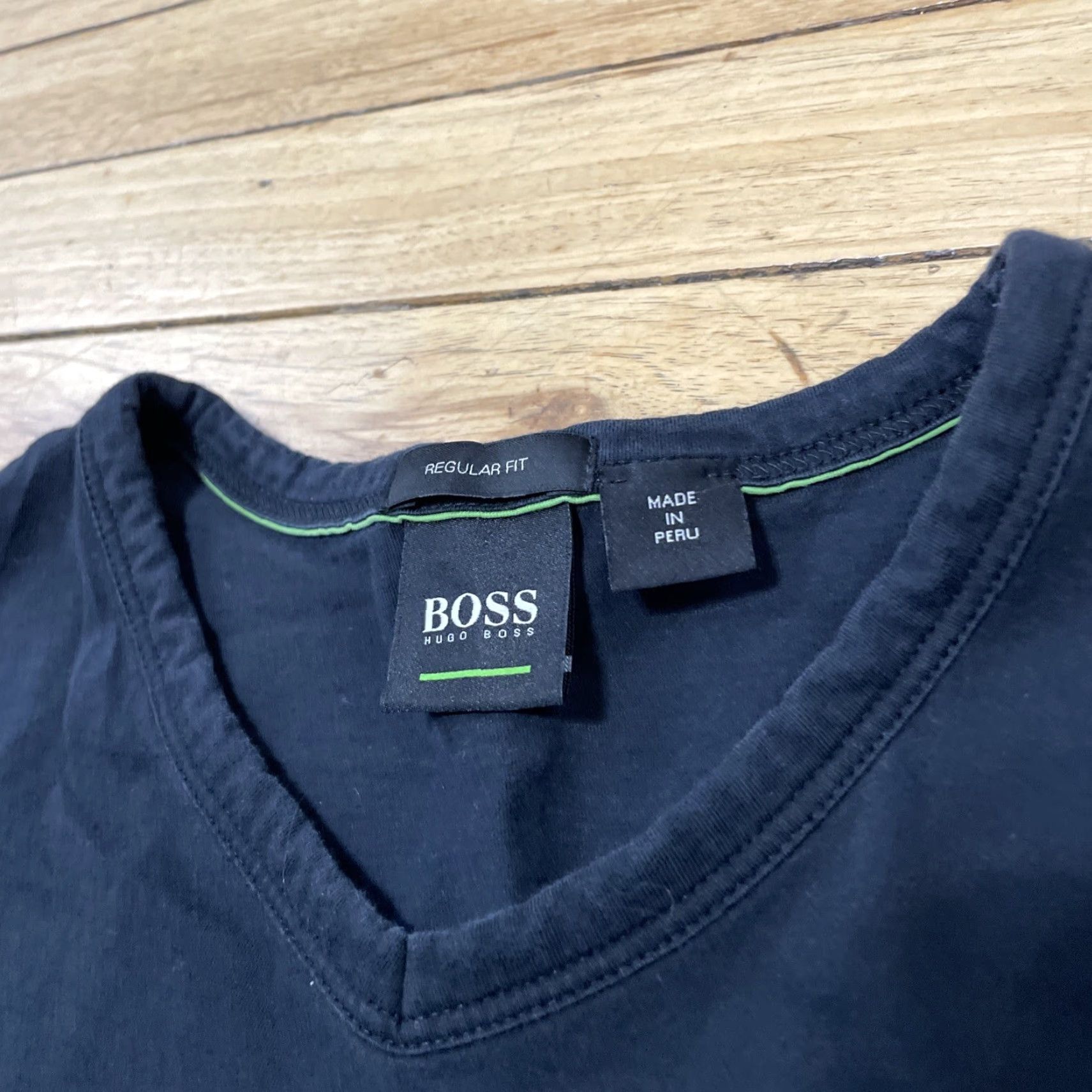Hugo Boss HUGO BOSS T Shirt Men S Black Grunge Holes White Logo Rocker Biker Gym Tee 36" Size US S / EU 44-46 / 1 - 2 Thumbnail