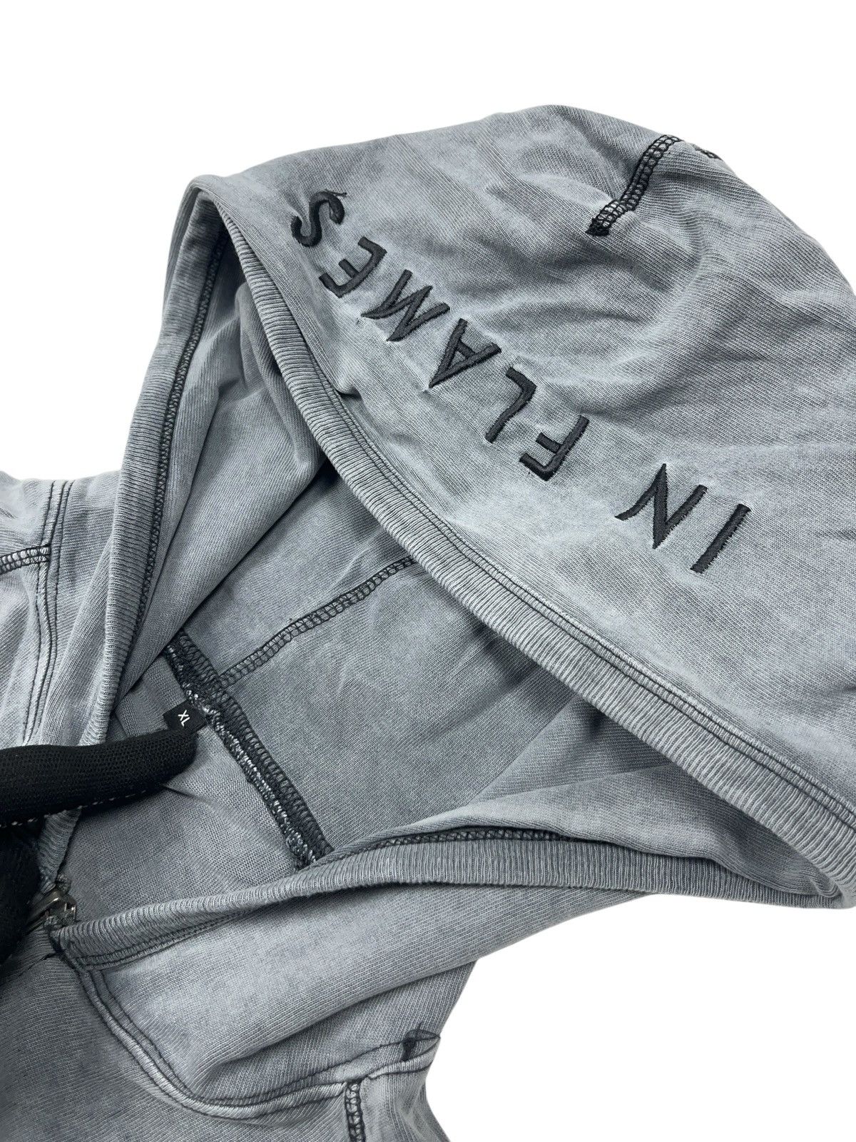 Band Tees × Vintage Vintage In Flames Band Zip Hoodie Stone Washed Size US XL / EU 56 / 4 - 6 Thumbnail