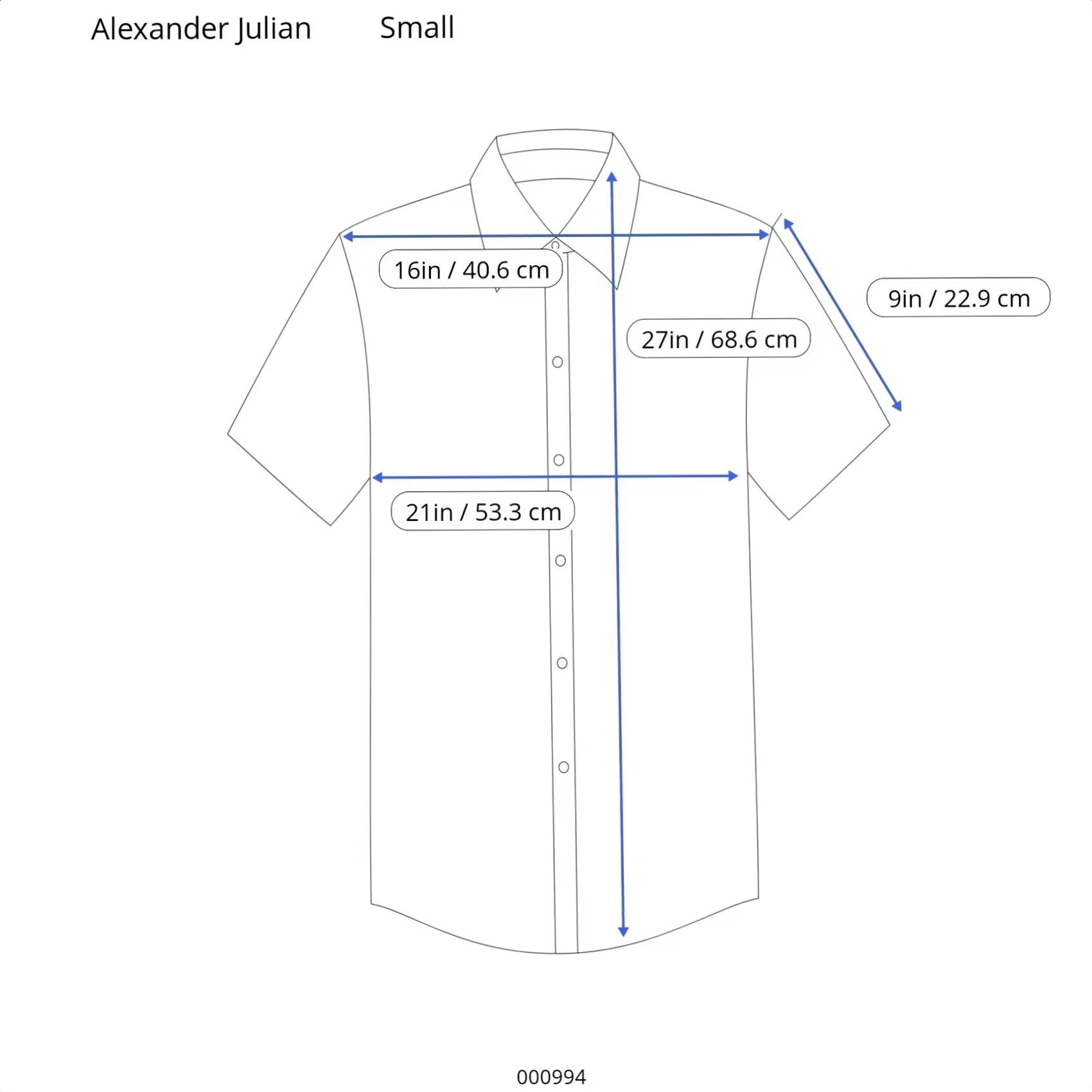 Alexander Julian Colours Alexander Julian Mens Small Dot Print Short Sleeve Button Down Shirt Size US S / EU 44-46 / 1 - 8 Thumbnail