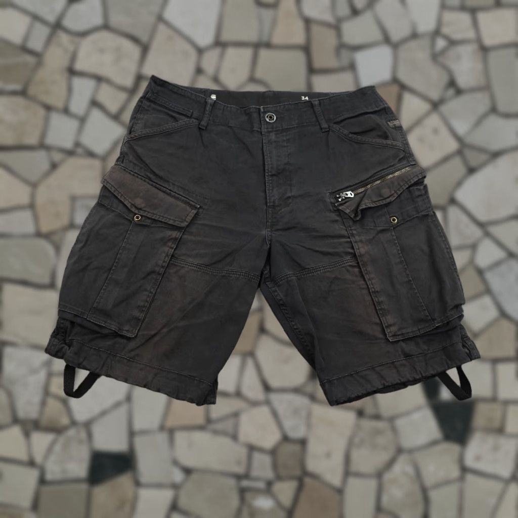 G-Star RAW Cargo Shorts 34 Black Outdoor Utility Relaxed Paratrooper Mens