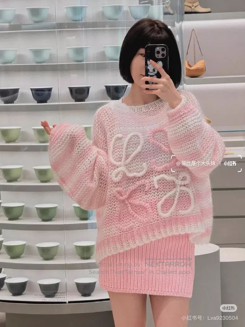 Loewe Loewe Pink Openwork Sweater Size M / US 6-8 / IT 42-44 - 7 Thumbnail