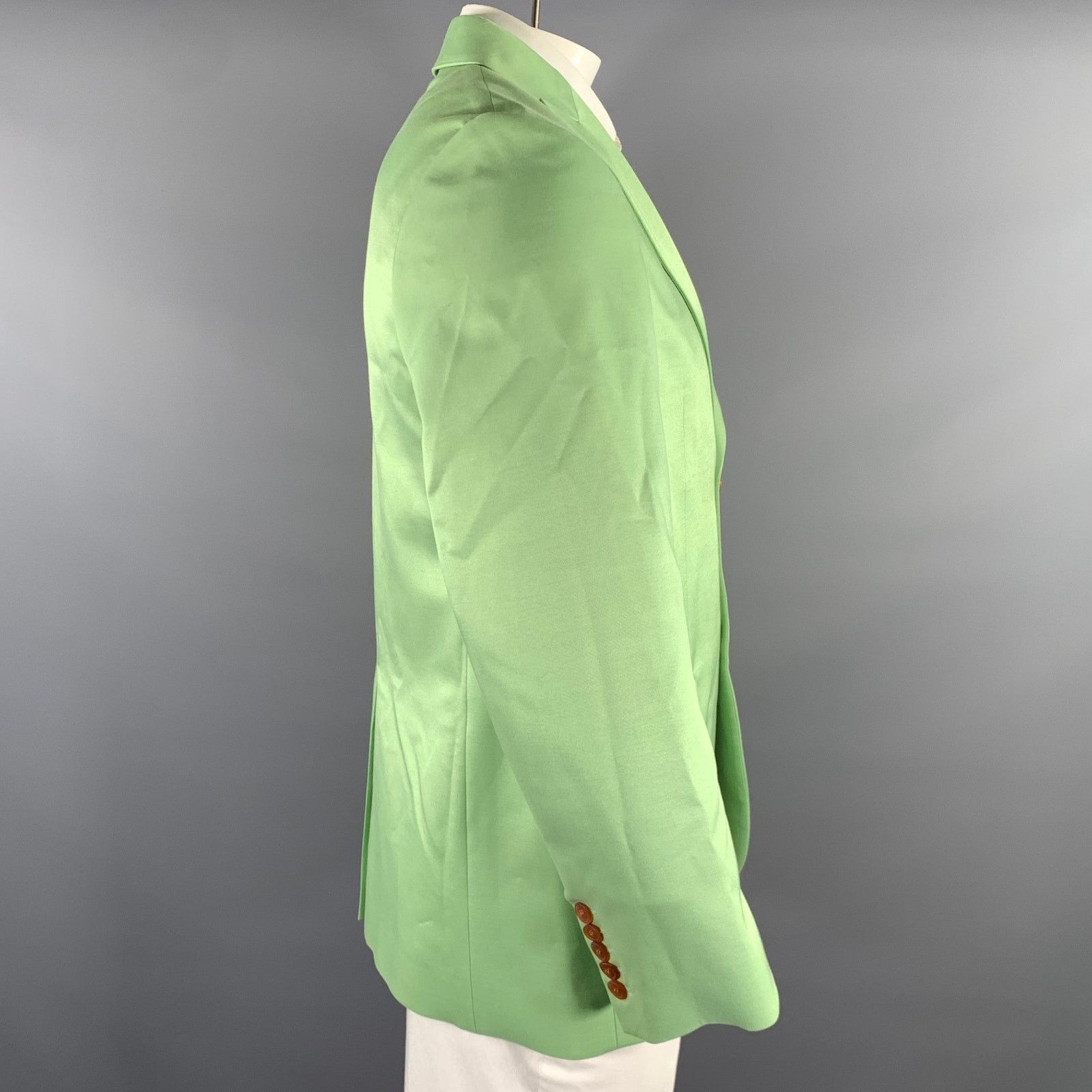 Acne Studios ACNE STUDIOS 42 Green Lime Viscose Blend Peak Lapel SC Size 42R - 3 Thumbnail