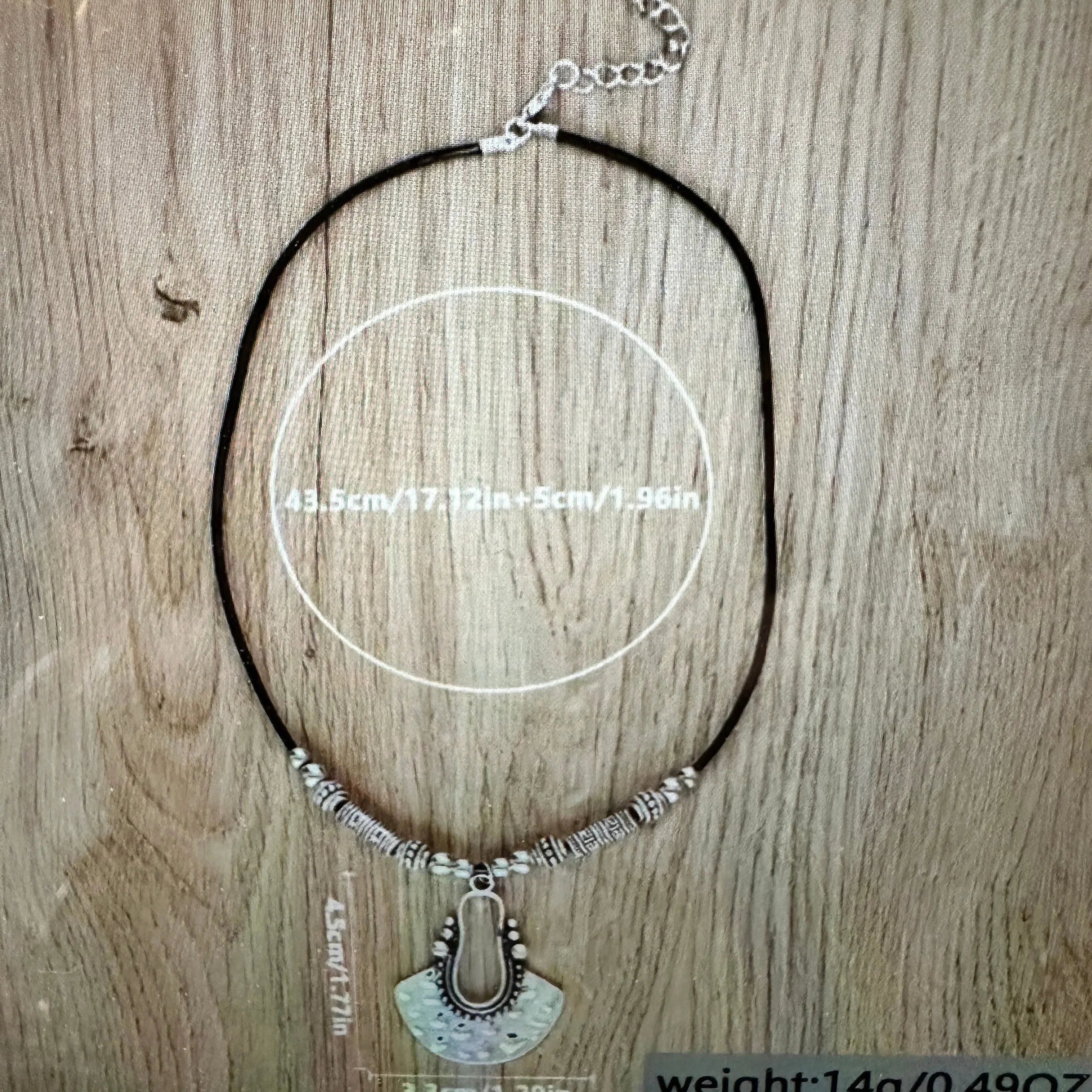 Other Boho Western Western Cowgirl Leather Cord Silver Pendant, Bl Size ONE SIZE - 6 Thumbnail